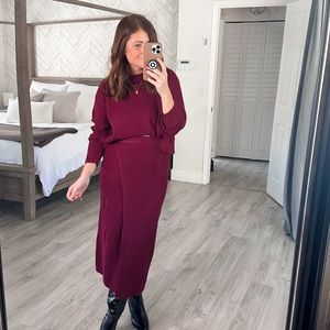 Lulu’s two-piece waffle skirt set